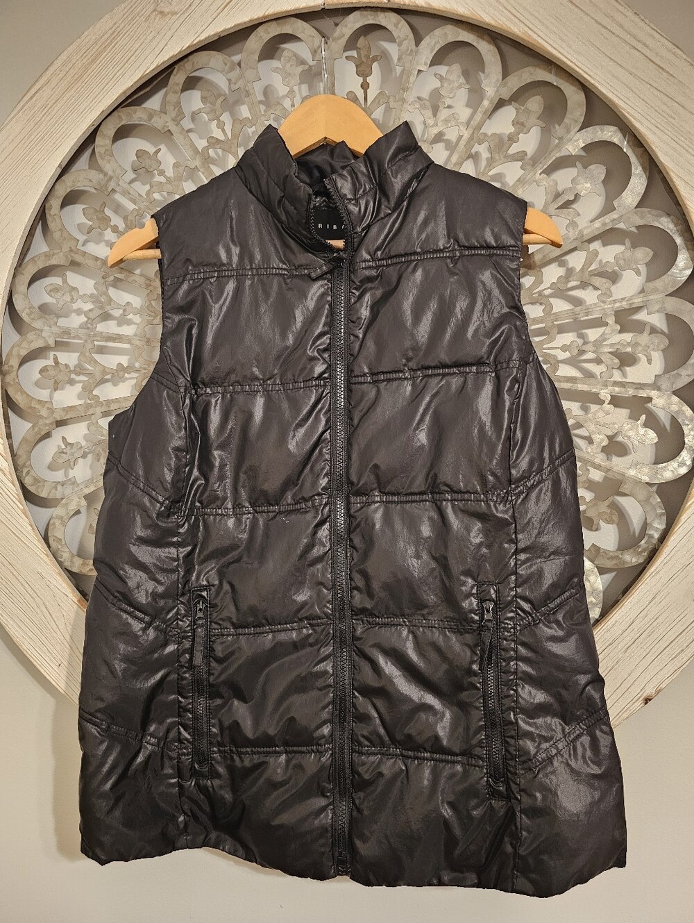 Tribal Women’s Black Puffer Vest - Lightweight Quilted